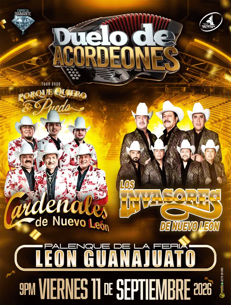 Duelo de Acordeones en el Palenque de Leon